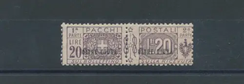 1925 OLTRE JUBA, Postpakete Nr. 13, 20 Lire violett braun, postfrisch **