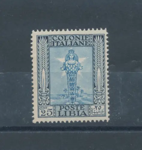 1924-29 LIBYEN, Gemälde 25 Cent hellblau und himmlisch, sehr gute Zentrierung, postfrisch **
