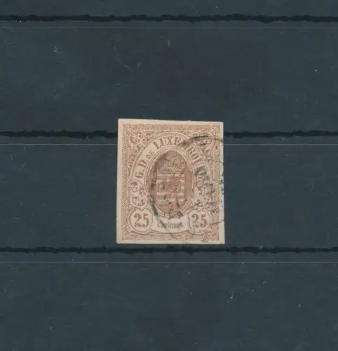 1859 - 63 LUXEMBURG - Nr. 8 - 25 Cent Bruno GEBRAUCHT Abkürzung Olive