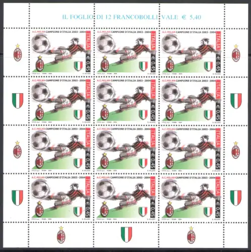 2004 Italien - Republik, Minifoglio Milan Campione, Sächsischer Katalog Nr. 15, postfrisch **