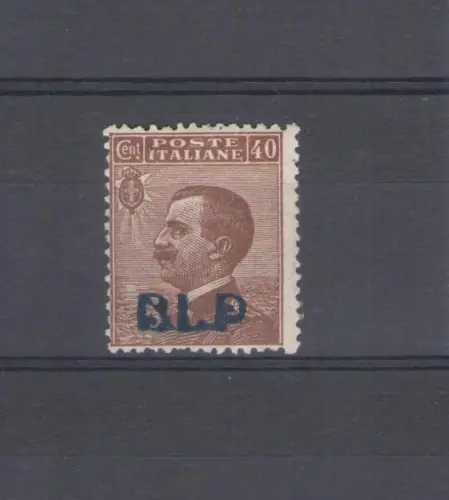1921 Königreich Italien, BLP Nr. 4A, 40 Cent braun, Aufdruck hellblau schwarz, Zentrierung gut, postfrisch** - Zertifikat Chilio
