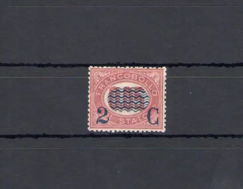 1878 Königreich Italien, 2 Cent auf 0,05 Lack, Nr. 30, Aufdruckservice, postfrisch** - Zertifikat Chilisch