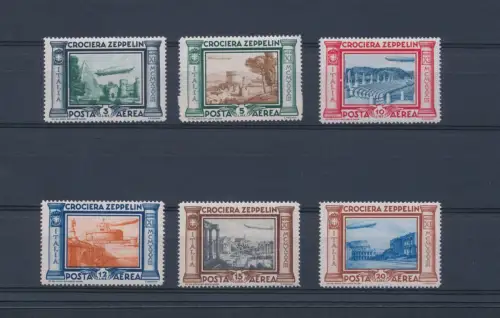 1933 Italien - Königreich, Luftpost Nr. 45/50 - Zeppelin Cruise - MNH**