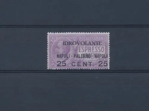 1917 Königreich Italien, Luftpost Nr. 2, 25 Cent auf 40 violett, postfrisch ** normale Zentrierung