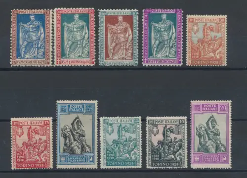1928 Königreich Italien, Nr. 226/238, Emanuele Filiberto, die Serie von 10 Werten mit den gängigsten Verzahnungen - MNH**