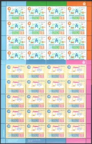 2015 SAN MARINO, GEMEINSAME AUSGABE MIT ITALIEN, Nr. 2495/96, WISSENSCHAFTSPARK, 2 Werte - Kleinblätter zu 20 Serien, postfrisch**