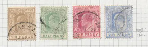1906 BAHAMAS - SG 71/74 - King Edward - 4 Werte - GEBRAUCHT