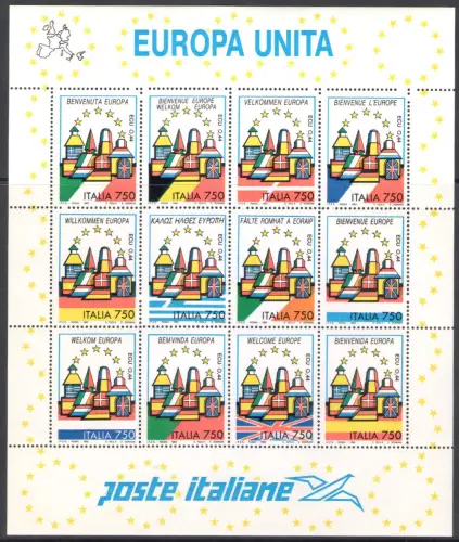 1993 Italien - Republik, Vereinigtes Europa - Blatt Nr. 16 - postfrisch **