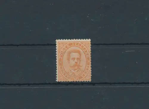 1879 Italien - Königreich, Nr. 39, Bildnis Umberto I, Centesimi 20 Orange, MNH ** - Raybaudi Zertifikat