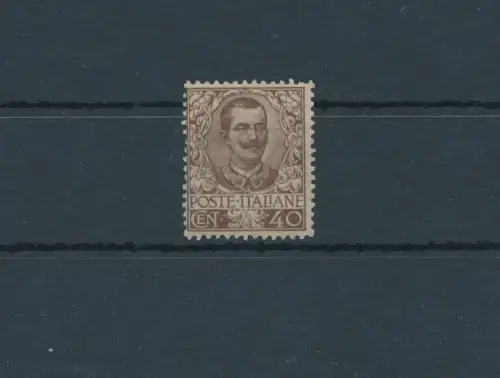 1901 Königreich Italien, Floral Nr. 74, 40 Cent braun, postfrisch ** - Zertifikat Enzo Diena