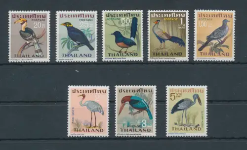 1967 Thailand - Stanley Gibbons Nr. 562/569 - Vögel - 8 Werte - postfrisch **