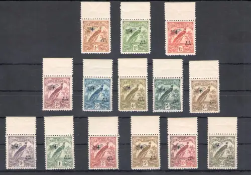 1931 New Guinea, Stanley Gibbons Nr. 163-76 - überdruckt - komplette Serie mit 14 Werten - MNH** - Alle hohen Bogenrand