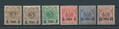1893 Deutsch-Ostafrika - Yvert Nr. 1/5 - 5 Werte mit Aufdruck - MLH*