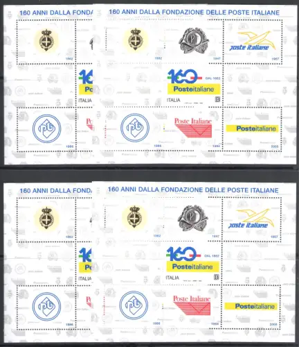 2022 Italien - Republik, 160 italienische Poststiftung mit Fehler - postfrisch ** - Lot von 4 Exemplaren