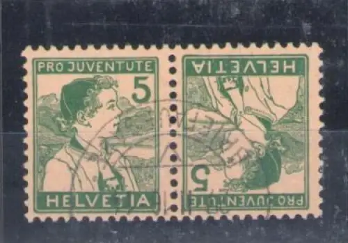 1916 SCHWEIZ, Pro Juventute, Tete Beche k11 - gebraucht