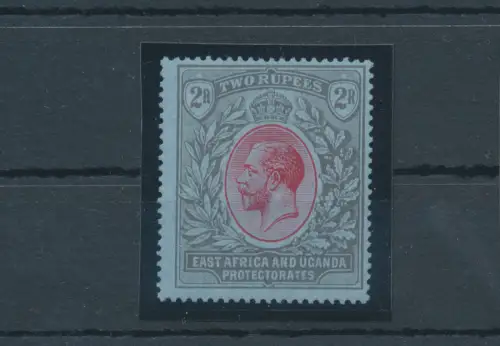 1921 Ostafrika und Uganda - Stanley Gibbons Nr. 72 - 2 Rupie rot und schwarz blau - postfrisch **