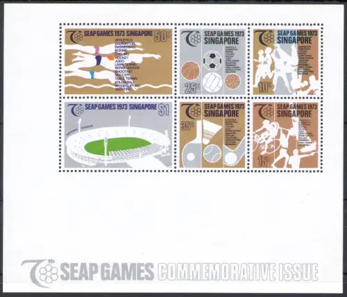 1973 Singapur - Yvert Katalog Bogen Nr. 5 - Südostasienspiele - postfrisch **