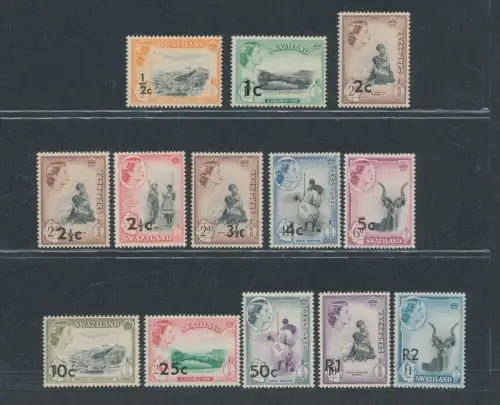 1961 Swasiland - Stanley Gibbons Nr. 65/77a - 13 Werte - postfrisch**