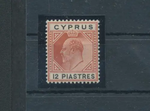 1904-10 Cipro, Stanley Gibbons Nr. 69 - 12 Piastre chestnut and black - MH*