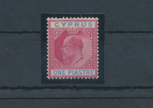 1902-04 Cipro, Stanley Gibbons Nr. 52 - 1 Platte karmin und blau - MH*