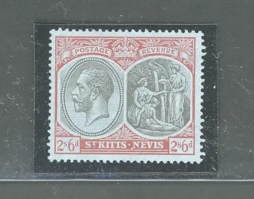 1921-29 ST. KITTS NEVIS, Stanley Gibbons n. 47b - 2s.6d. schwarz-rot - postfrisch**