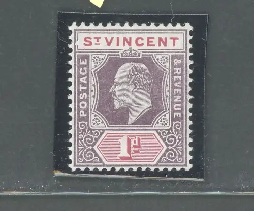 1904-11 ST. VINCENT - Stanley Gibbons Nr. 86 - 1d. stumpf lila und karminrot - postfrisch**