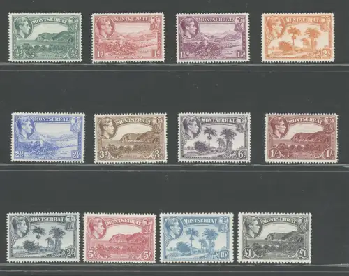 1938-48 Montserrat, Stanley Gibbons Nr. 101-12 - Serie mit 12 Werten - postfrisch **
