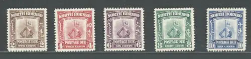 1939 NORTH BORNEO BMA, D 85/89 5 Werte MLH**