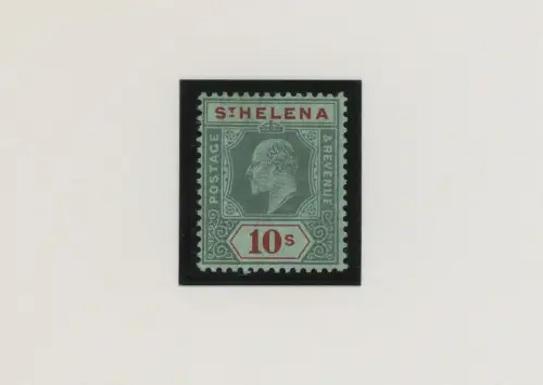 1908-11 St. Helena, Stanley Gibbons Nr. 70, 10 Scellini grün und rot grün, Giorgio V - MLH*