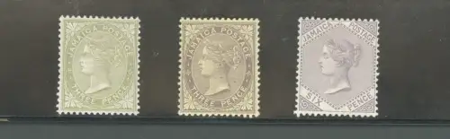 1905-11 JAMAIKA - Stanley Gibbons Nr. 46- 47 - 52 - Wasserzeichen Mult Crown CA - MH*