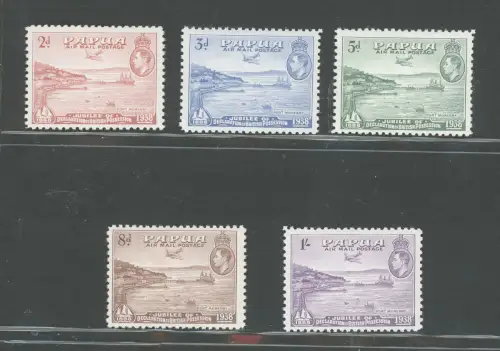 1938 Papua - Stanley Gibbons Nr. 158-62 - 50. Anniversary British Possess - 5 Werte - MNH **