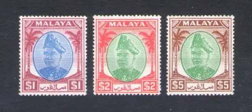 1949-55 Malaysian States - SELANGOR - Stanley Gibbons Nr. 108-110 - 3 High Values - MNH **