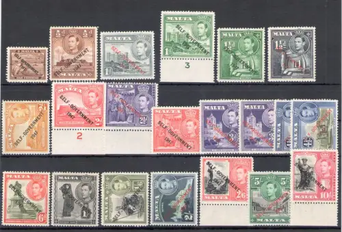 1948-53 MALTA, Stanley Gibbons Nr. 234-48, New Constitution - Self Government - MNH **