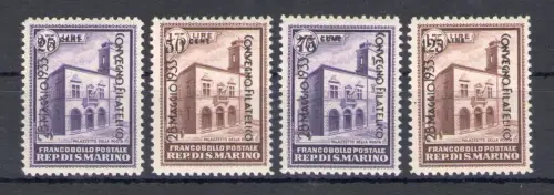 1933 SAN MARINO - Palazzetti Sopraspampati Convegno Philatelico - Nr. 176-79 - 4 Werte - MNH **
