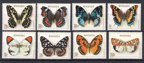 1978 Ruanda, Schmetterlinge - Yvert Nr. 868-75 - 8 Werte - postfrisch **