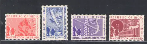 1950 INDIEN - Einweihung der Republik, Stanley Gibbons Nr. 329-32, Serie mit 4 Werten, postfrisch **