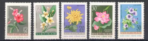 1962 Nordvietnam - Yvert Nr. 267-71 - Blumen - 5 Werte - postfrisch **