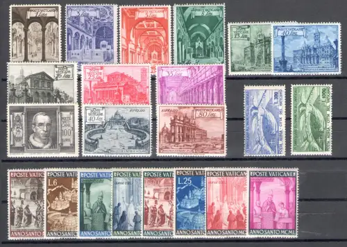 1949 Vatikan, kompletter Jahrgang 22 Werte, Ordentliche Post + Luft + Express, postfrisch **