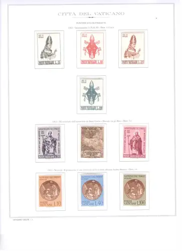 1963-1978 Vatikan, Papst Paul VI. komplett, postfrische Marken 303 Werte Posta Ordinaria + Luftpost + 1 Flugblatt Venedig + 6 Steuermarken - MNH **