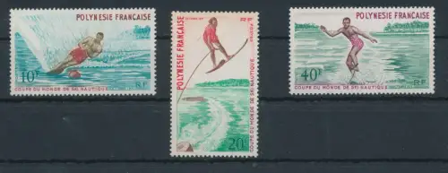1971 Französisch-Polynesien - Wasserski-Weltcup, Yvert Nr. 86/88 - 3 Werte - postfrisch **