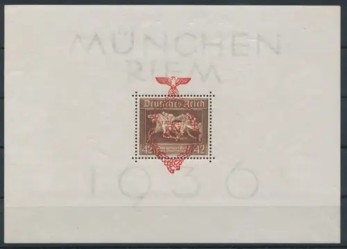 1937 Deutschland - Reich, Bogen Nr. 7, Roter Aufdruck AUGUST, 1937, MÜNCHEN RIEM - POSTFRISCH**