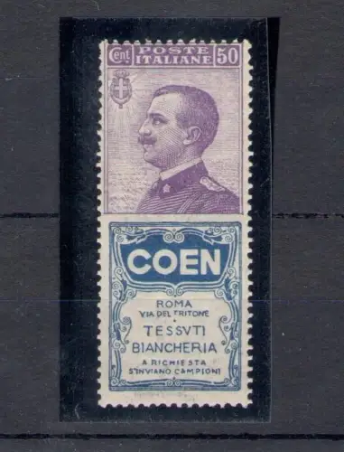 1924 Italien, Königreich, Werbung # 10, 50 Cent COEN violett und hellblau, postfrisch **