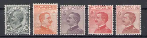 1917-20 Italien - Königreich, Nr. 108/12, Vittorio Emanuele III - MNH**
