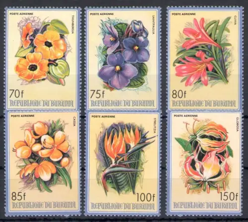 1986 Burundi, Yvert n. 496/01 - Blumen - postfrisch **