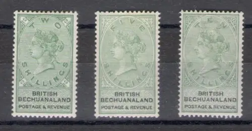 1888 Bechuanaland Postage e Revenue - SG 16-18-19 - MH*