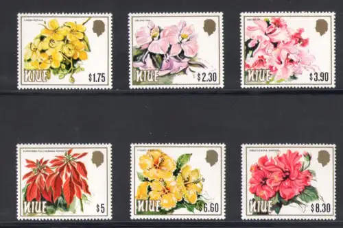 1984 Niue, Blumen - Yvert 439/41+442/44 - 6 Werte - postfrisch **