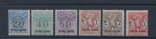 1925 Oltre Giuba - Steuermarken für Vaglia - 6 Werte Nr. 1/6, dezent / sehr gute Zentrierung, postfrisch**