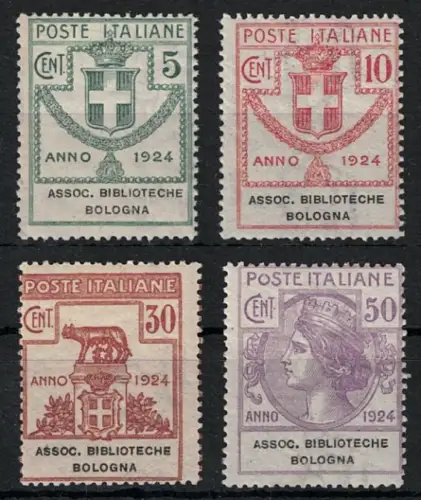 1924 Italien, Halbstaatliche Körperschaften # 1/4, Associazione Biblioteche Bologna, MNH **