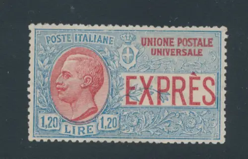 1922 Italien, Espresso, Nr. 8, 1,20 Lire hellblau und rot, Centratissimo, postfrisch **