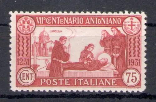 1931 Italien, Königreich, 7 Centenario Arcita San Antonio, Nr. 299, postfrisch **